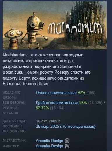 Machinarium АВТОДОСТАВКА STEAM РОССИЯ
