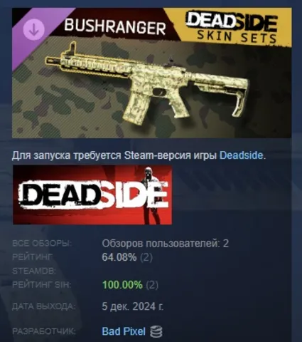 Deadside "Bushranger" Skin Set DLC АВТОДОСТАВКА STEAM РОССИЯ