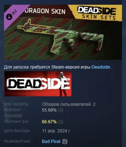 Deadside "DragonSkin" Skin Set DLC АВТОДОСТАВКА STEAM РОССИЯ