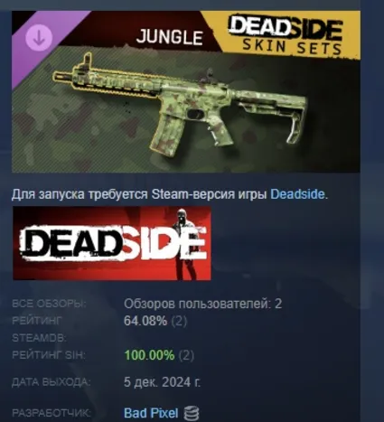 Deadside "Jungle" Skin Set DLC АВТОДОСТАВКА STEAM РОССИЯ