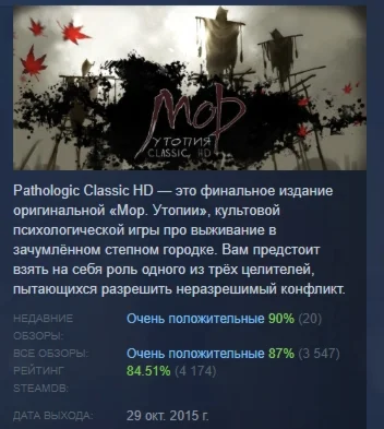 Pathologic Classic HD АВТОДОСТАВКА STEAM РОССИЯ