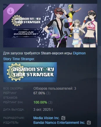 Digimon Story Time Stranger Costume Swimwear Set STEAM