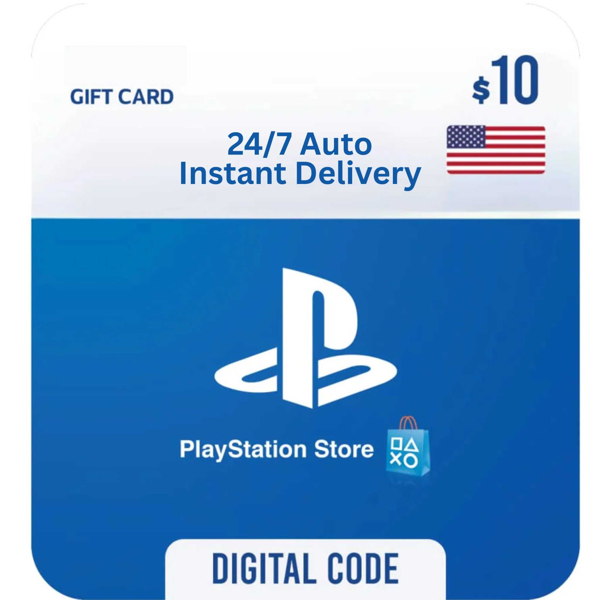 Карта PlayStation Network 10 USD (США) PSN - 24/7 AUTO