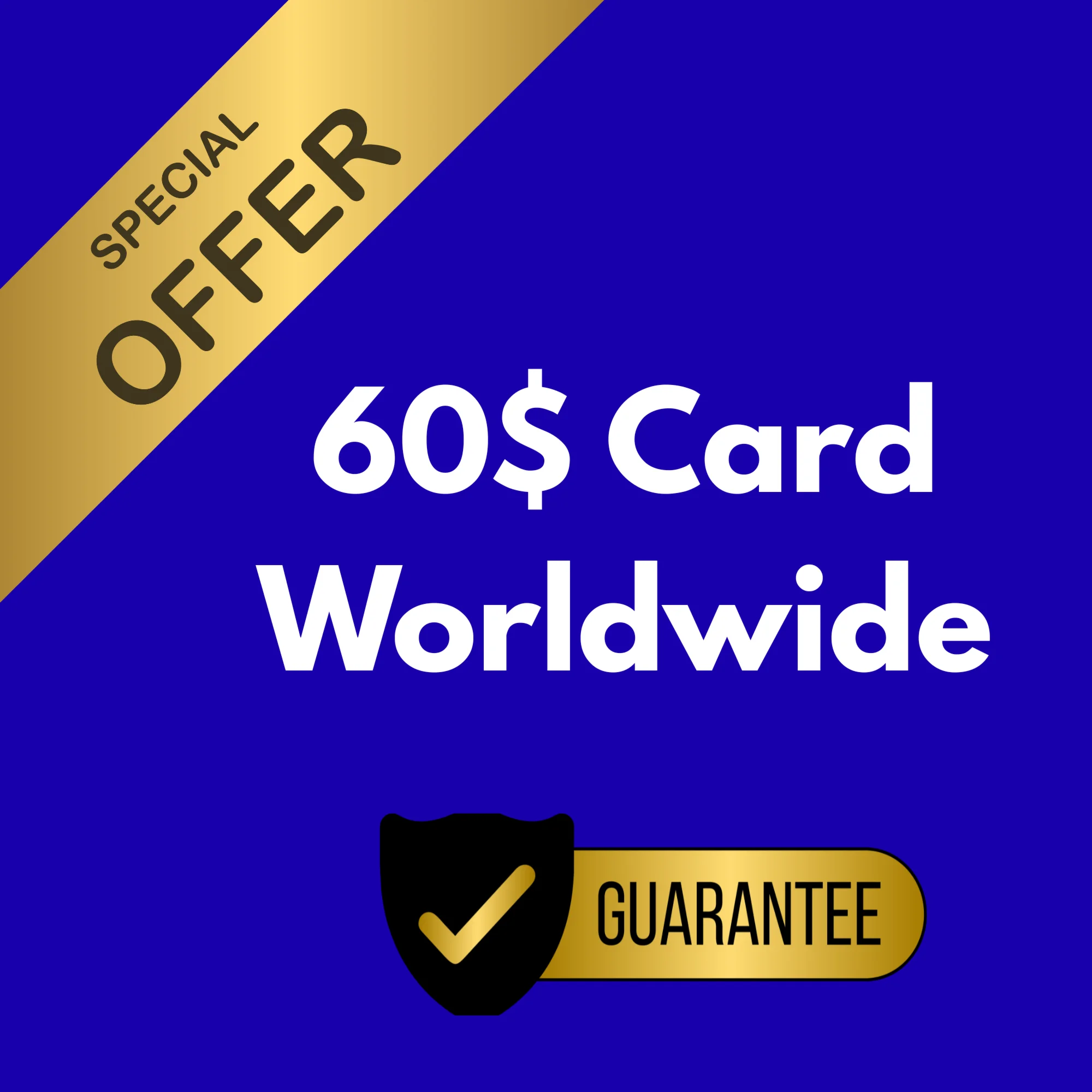 Карта Global Card номиналом 60$ для оплаты любых услуг