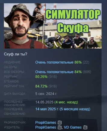Симулятор Скуфа АВТОДОСТАВКА STEAM РОССИЯ