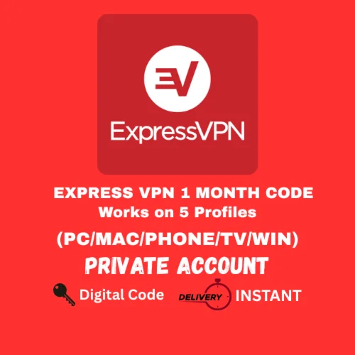 EXPRESS VPN 1 MONTH CODE | 5 Profiles (Private ACC)