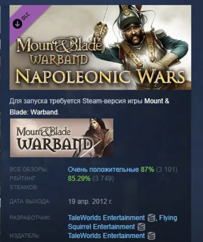 Mount &amp; Blade: Warband - Napoleonic Wars DLC АВТОДОСТАВК