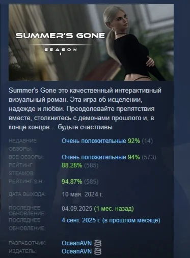 Summer's Gone - Season 1 АВТОДОСТАВКА STEAM РОССИЯ