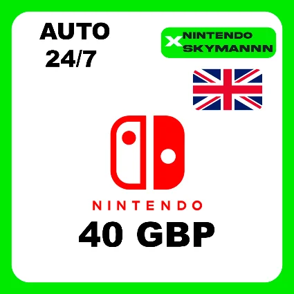 АВТО КАРТА ПОПОЛНЕНИЯ Nintendo eShop 40 GBP UK 24/7