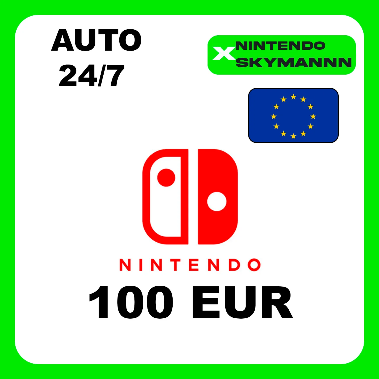 АВТО КАРТА ПОПОЛНЕНИЯ Nintendo eShop 100 EUR ЕВРОПА