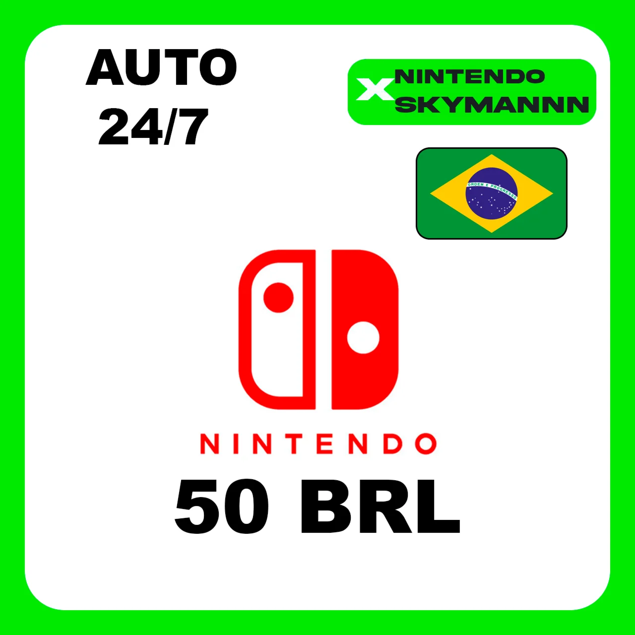 АВТО КАРТА ПОПОЛНЕНИЯ Nintendo eShop 50 BRL БРАЗИЛИЯ