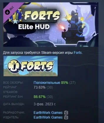 Forts - Elite HUD АВТОДОСТАВКА DLC STEAM GIFT РОССИЯ