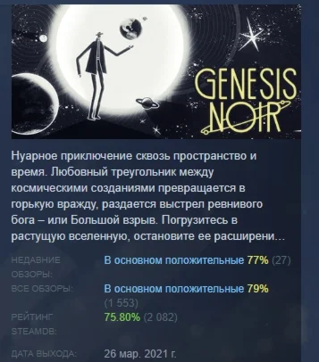 Genesis Noir STEAM KEY GLOBAL+РФ+СНГ ЛИЦЕНЗИЯ СТИМ КЛЮЧ