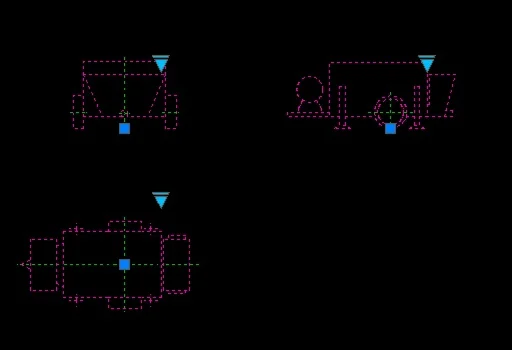 Динамический блок бетононасоса СБ-207А в формате DWG
