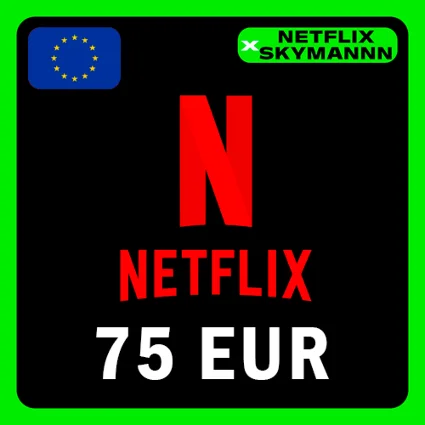 АВТО Карта пополнения Netflix 75 EUR ЕВРОПА 24/7