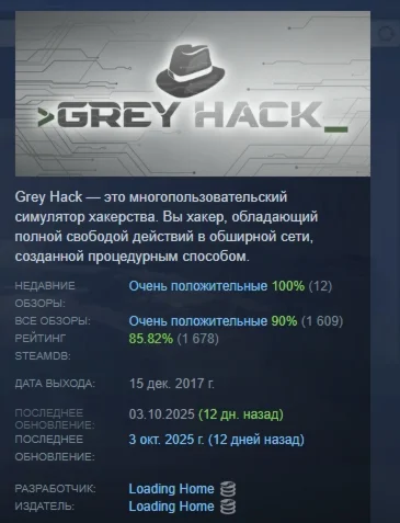 Grey Hack АВТОДОСТАВКА STEAM РОССИЯ