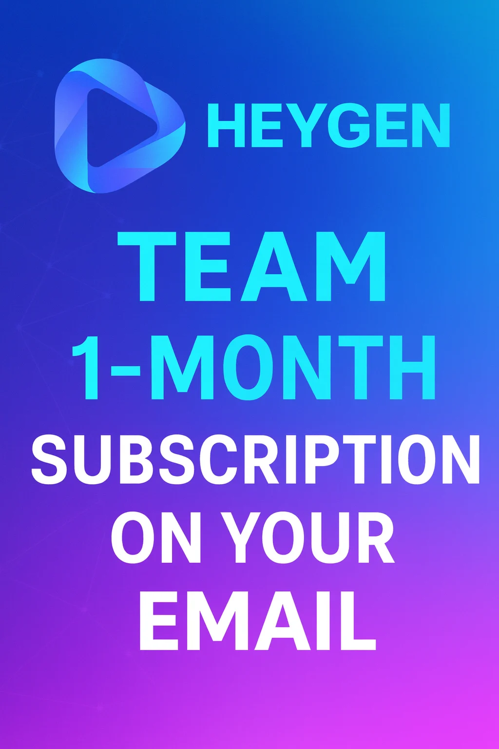 ПОДПИСКА HEYGEN TEAM НА 1 МЕСЯЦ НА ВАШУ ПОЧТУ