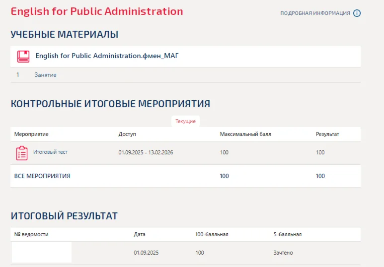 English for Public Administration.Тест Синергия/МТИ