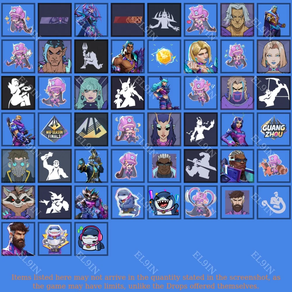 ????Marvel RivalsТвич Дропс51 предметов + 