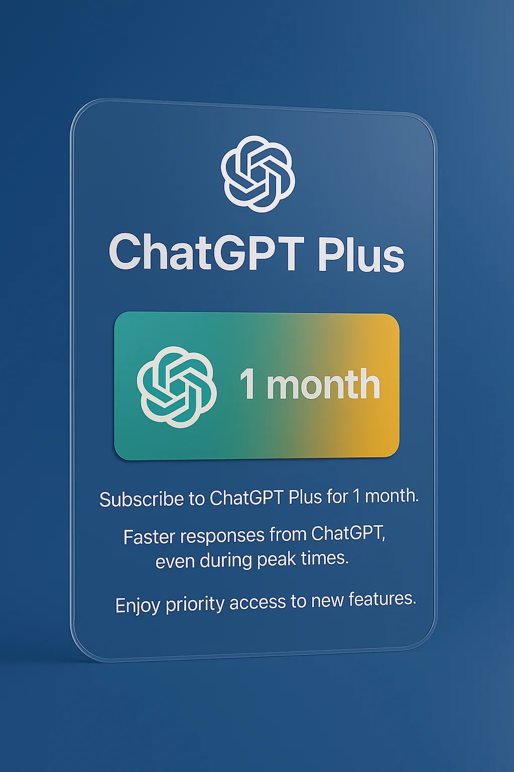 Личные CHATGPT-5 PLUS 1 месяц Полный доступ + почта