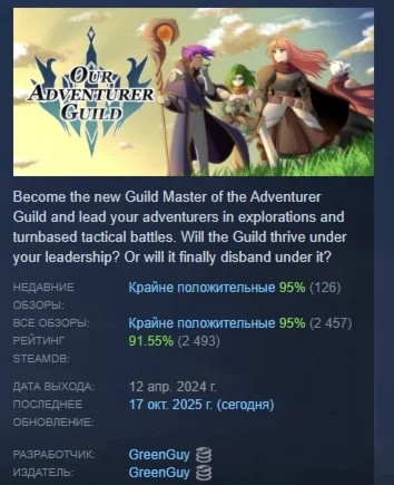 Our Adventurer Guild АВТОДОСТАВКА STEAM GIFT РОССИЯ
