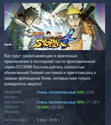 NARUTO SHIPPUDEN: Ultimate Ninja STORM 4 STEAM РОССИЯ