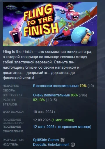Fling to the Finish STEAM KEY REGION GLOBAL+РОССИЯ