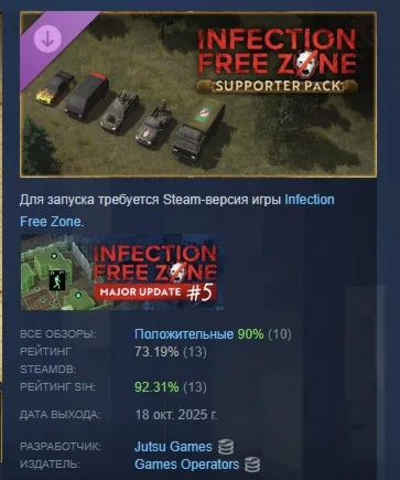 Infection Free Zone - Supporter Pack STEAM РОССИЯ