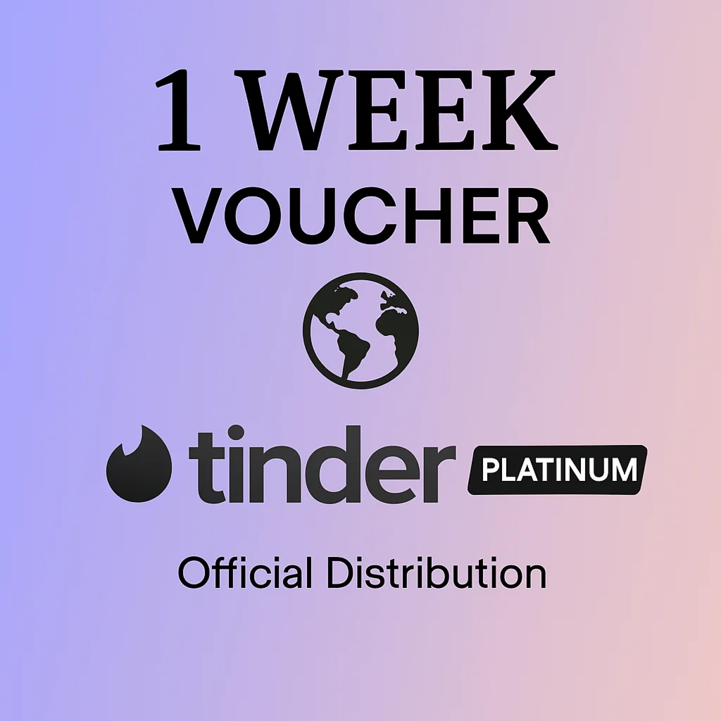 TINDER PLATINUM 1 WEEK CODE 24/7 VOUCHER INSTANT