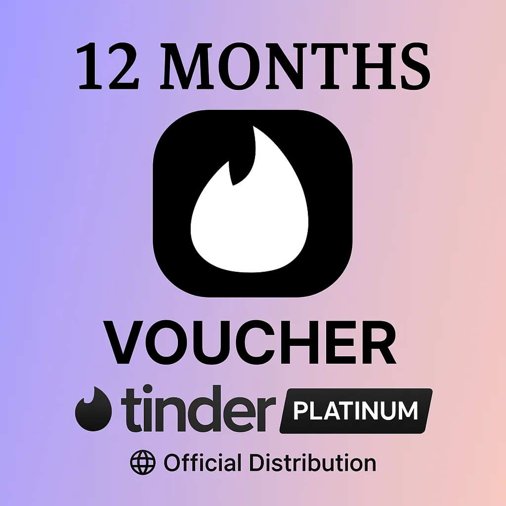 TINDER PLATINUM 12 MONTHS CODE 24/7 VOUCHER INSTANT