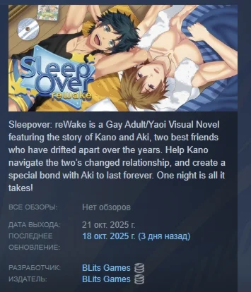 Sleepover: reWake АВТОДОСТАВКА STEAM РОССИЯ