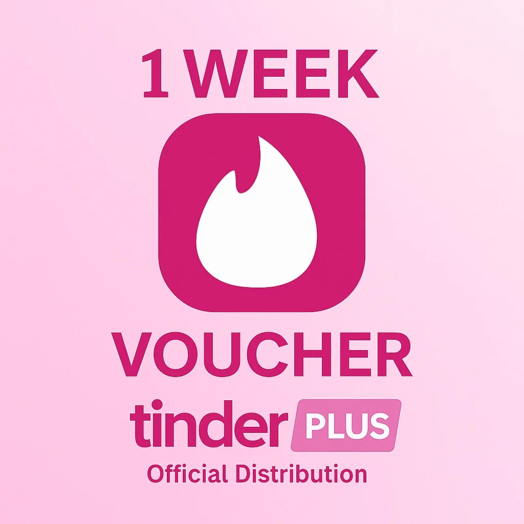 TINDER PLUS 1 WEEK CODE 24/7 VOUCHER INSTANT