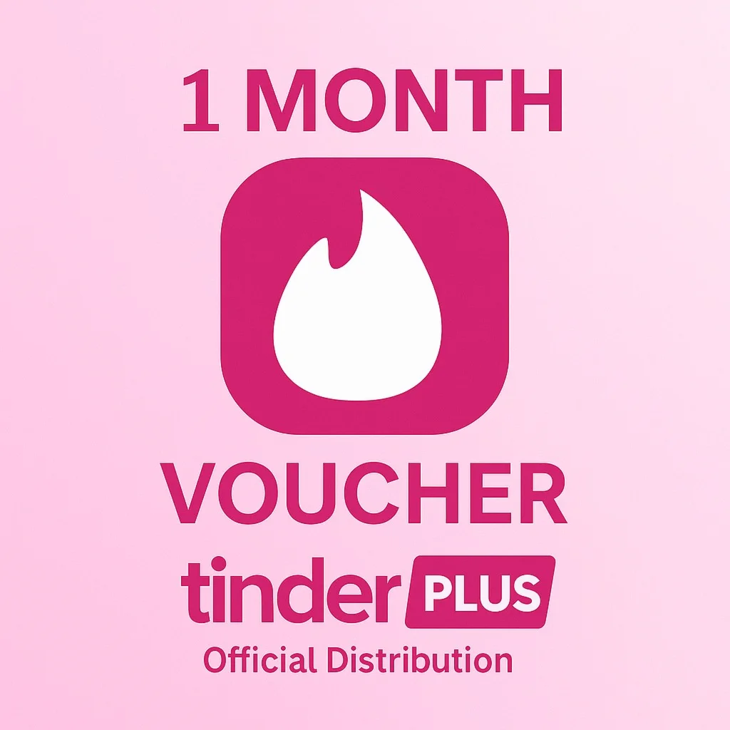 TINDER PLUS 1 MONTH CODE 24/7 VOUCHER INSTANT