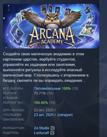 Arcana Academy АВТОДОСТАВКА STEAM РОССИЯ