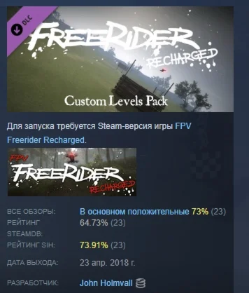 FPV Freerider Recharged Custom Levels Pack STEAM РОССИЯ