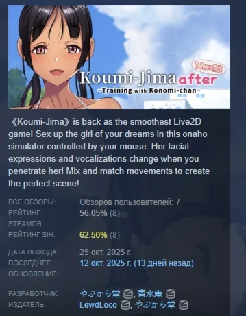 Koumi-Jima after Training with Konomi-chan live2d STEAM