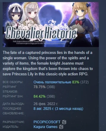 Chevalier Historie АВТОДОСТАВКА STEAM GIFT РОССИЯ