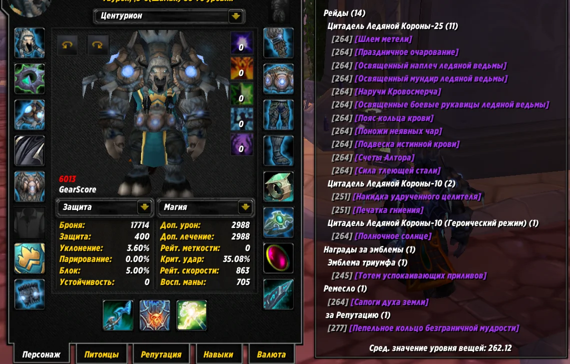 №316 х100 Орда. Шаман 6013гс PvE хил