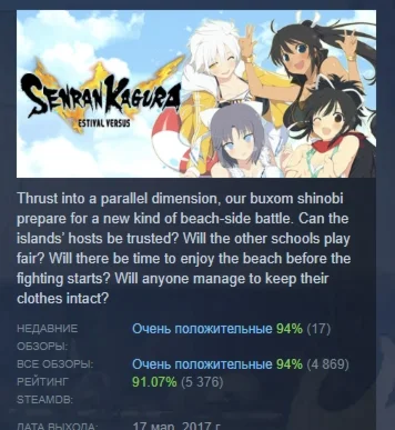 SENRAN KAGURA ESTIVAL VERSUS STEAM GIFT РОССИЯ