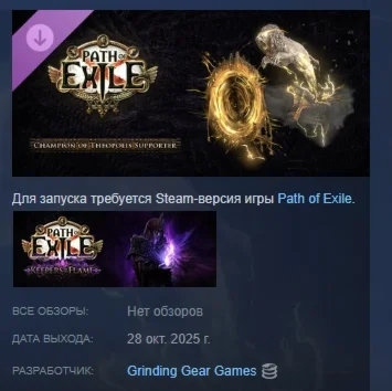 Path of Exile Champion of Theopolis Supporter Pack STEA