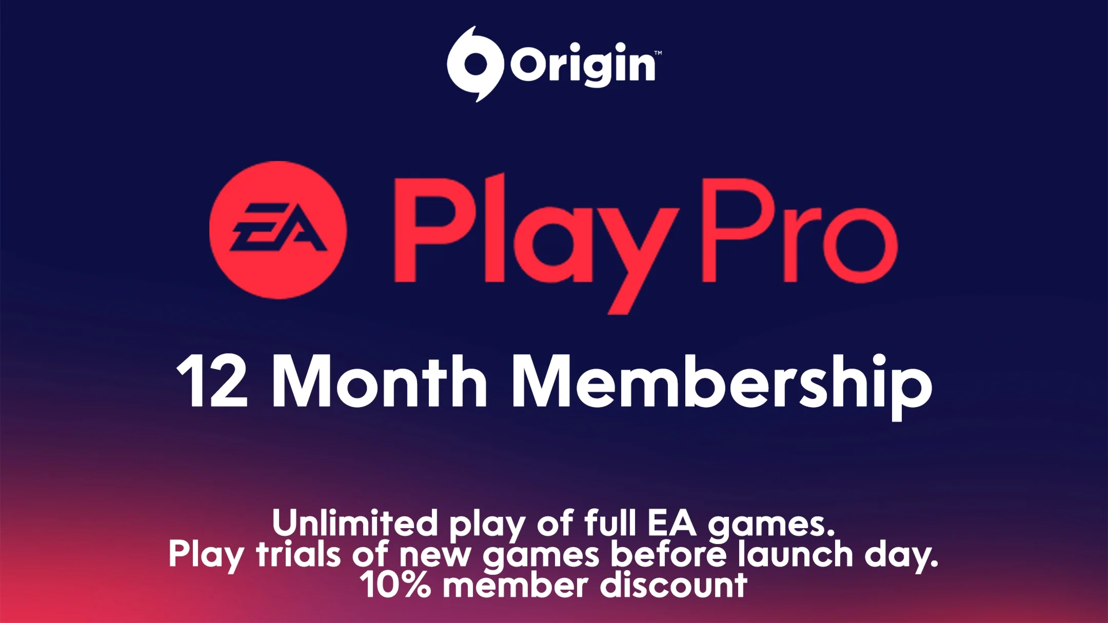 EA Play Pro 1 - 12 month Year Subscription (Origin/PC)