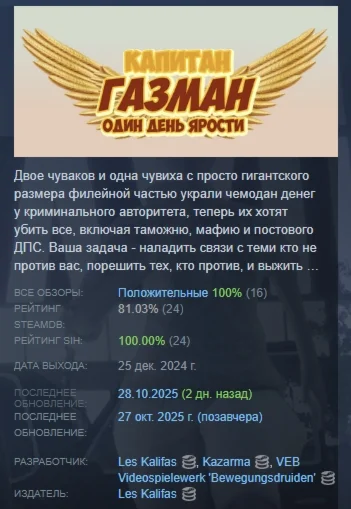 Captain Gazman Day Of The Rage STEAM РОССИЯ