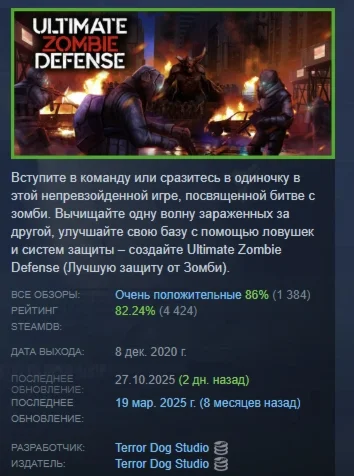 Ultimate Zombie Defense АВТОДОСТАВКА STEAM GIFT РОССИЯ