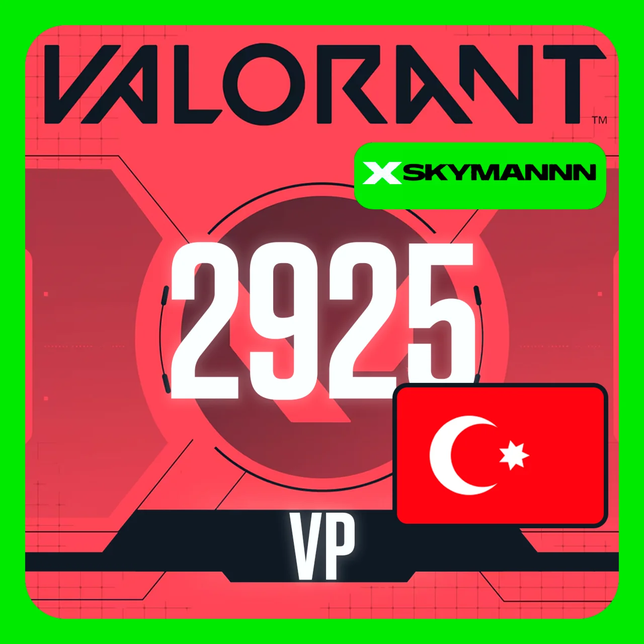 VALORANT 2925 VP ТУРЦИЯ КАРТА ПОПОЛНЕНИЯ | АВТО 24/7