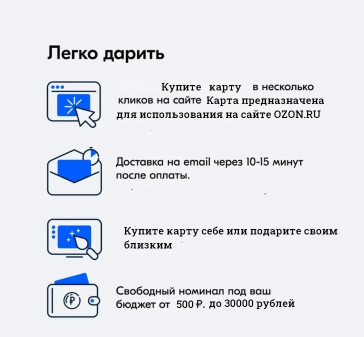 🏆🏆OZON Подарочная карта Озон 500-30000 RUB
