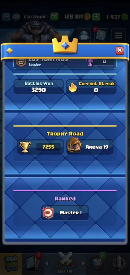 |2в1| CR - BS | 40 ЛВЛ | 7255 ТРОФЕЕВ | 13 Король + 🎁