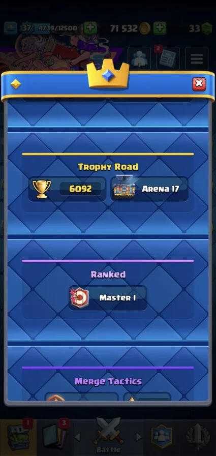 CR - BS - COC | 37 LVL 💎 6092 Tрофеев | Royal Crypt 🎁