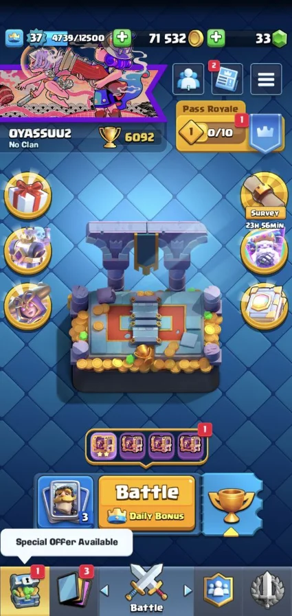 CR - BS - COC | 37 LVL 💎 6092 Tрофеев | Royal Crypt 🎁