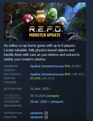 R.E.P.O. АВТОДОСТАВКА STEAM РОССИЯ