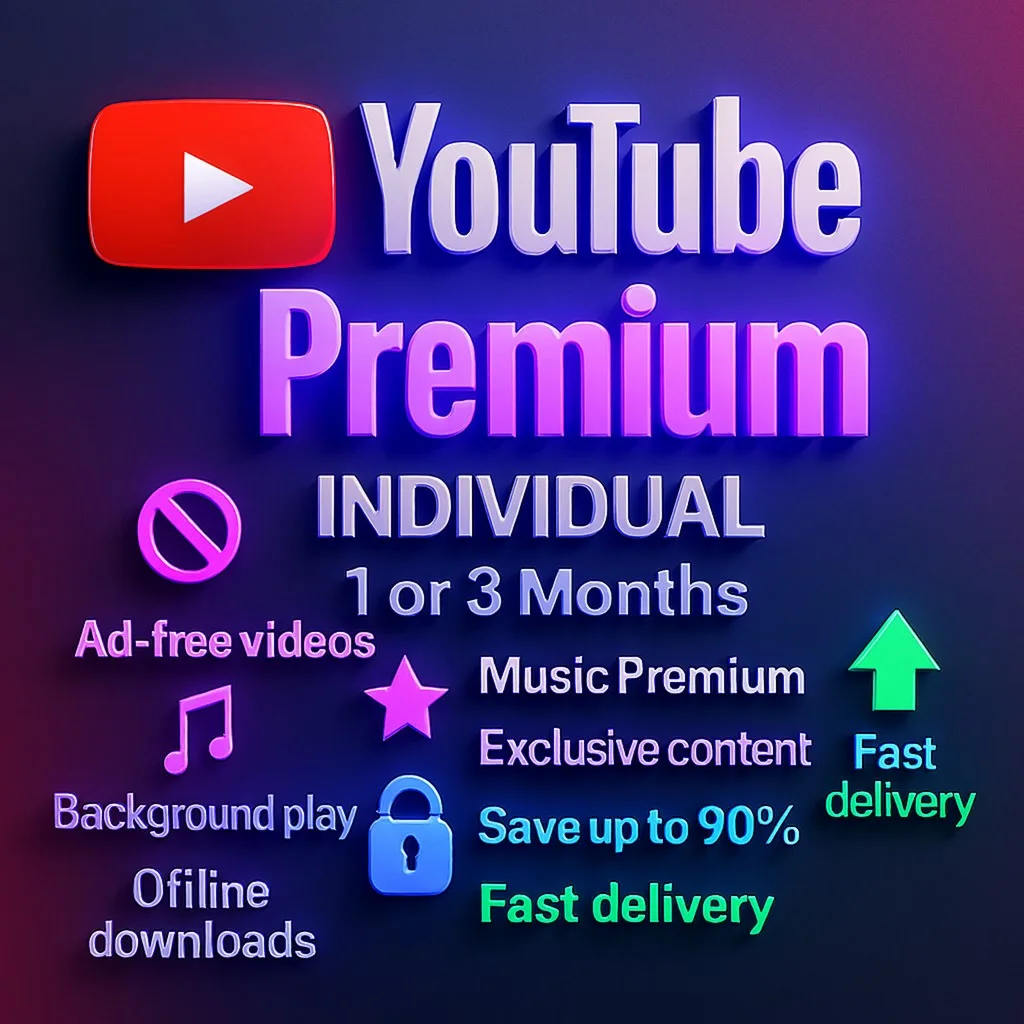  YOUTUBEPREMIUM 1/3 МЕСЯЦА ДЛЯ ЧАСТНЫХ АККАУНТОВ 